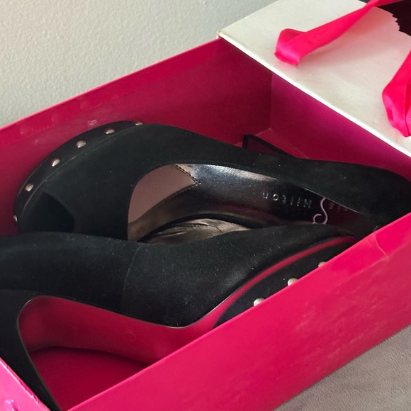 Paris Hilton Pink Bottom Open Toe Platform Heels - Picture 9 of 9